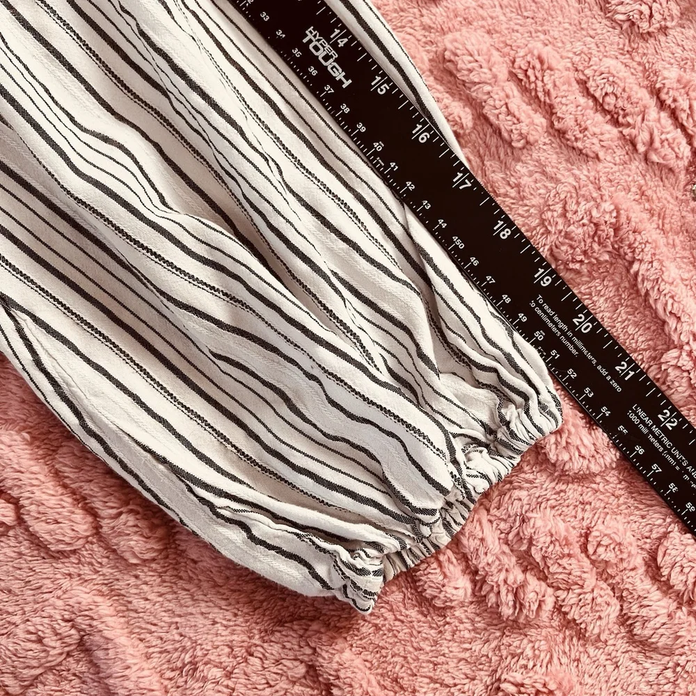 Free People Boho Slouchy Oversized Stripe Rhythm of the Night V-neck Tunic Top S